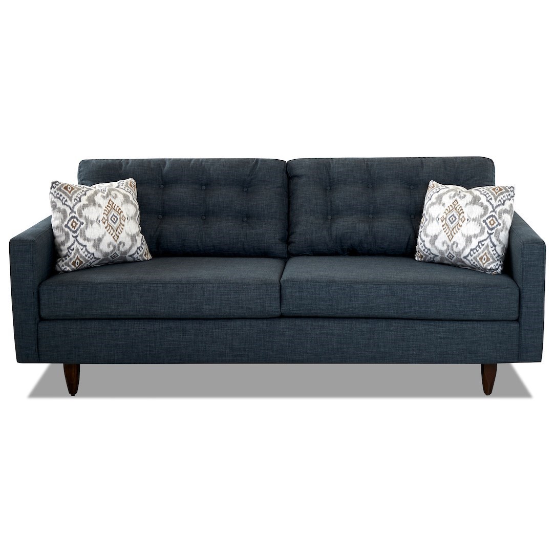 Klaussner Craven Contemporary Sofa With Tapered Legs And Tufted Loose Back Cushions Furniture Barn Sofas