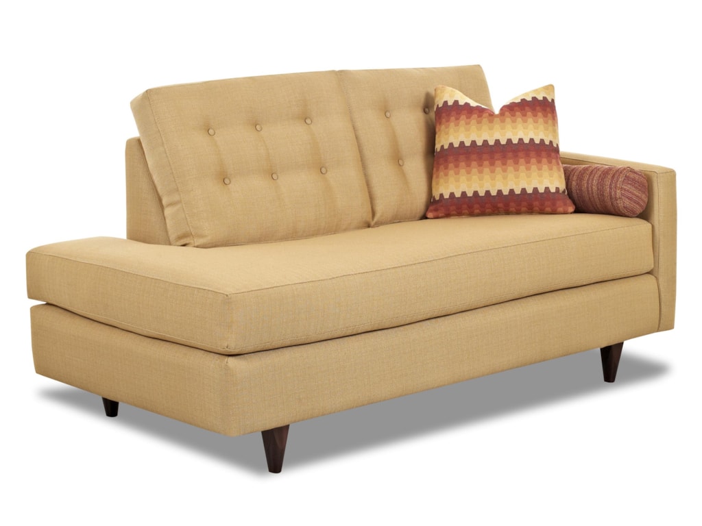 Klaussner Craven Contemporary Right Arm Facing Chaise Lounge With Klaussner Craven Contemporary Right Arm Facing Chaise Lounge With Tufted Back