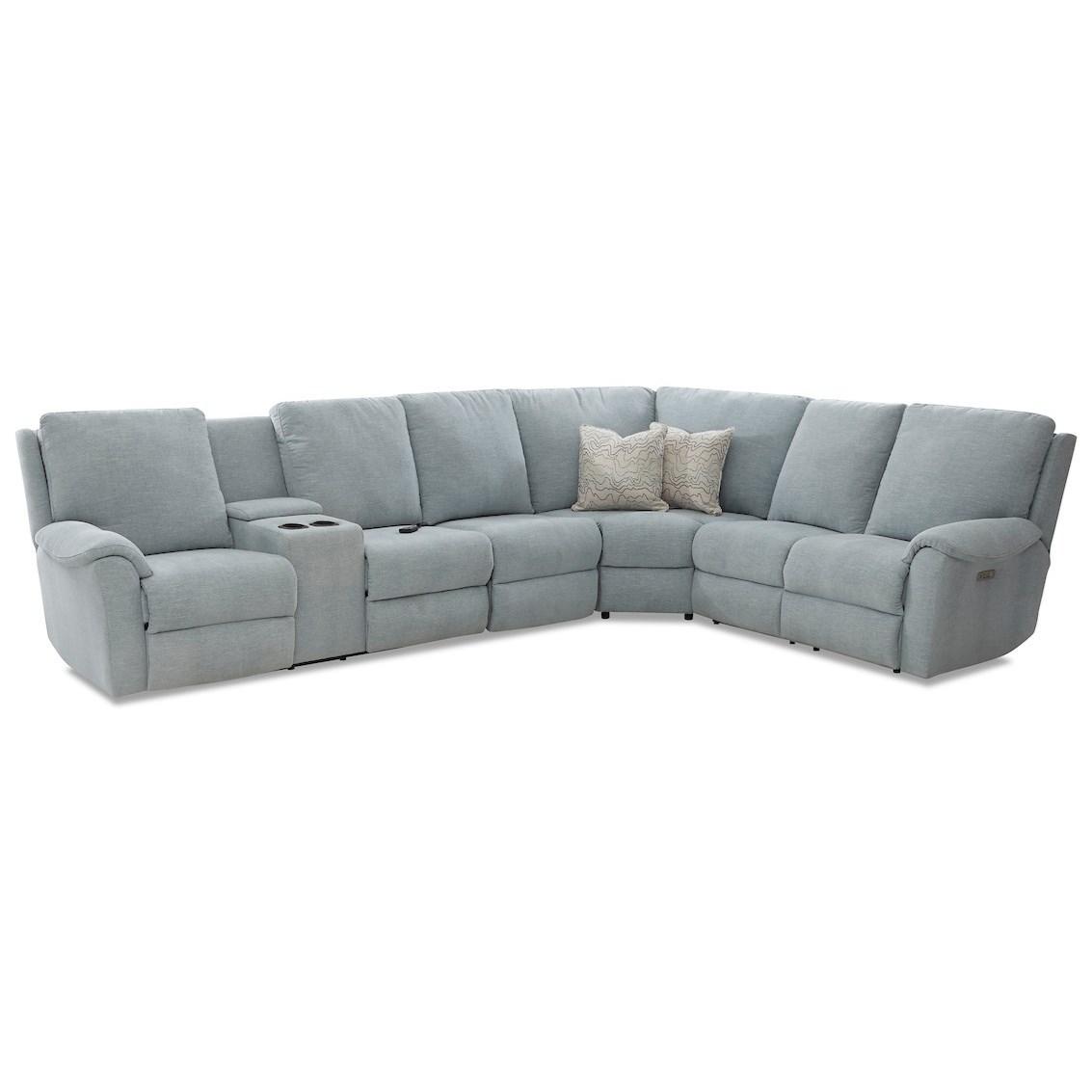 Klaussner Davos 5 Seat Reclining Sectional With Laf Console And