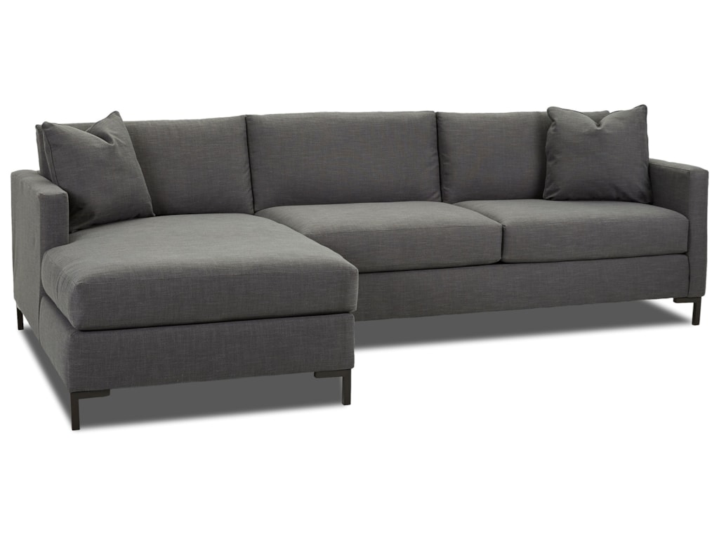 Klaussner Dawson Modern Two Piece Sectional Sofa With Metal Legs And Klaussner Dawson2 Pc Sectional Sofa