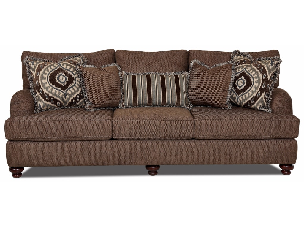 Klaussner Declan Traditional Sofa With Turned Feet Royal Furniture Sofas
