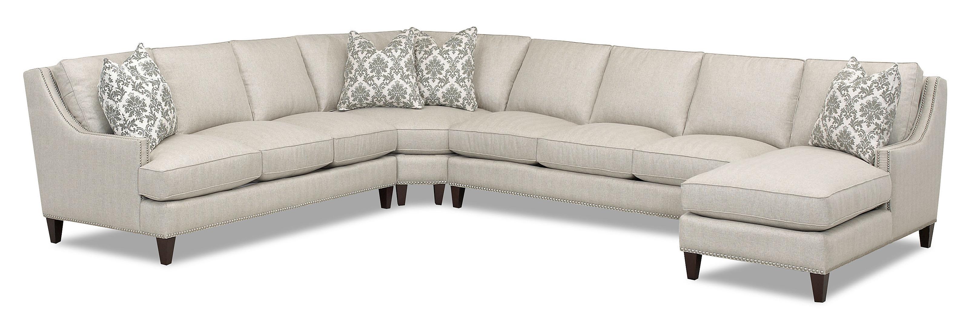 Klaussner Duchess Transitional 4 Piece Sectional With Chaise