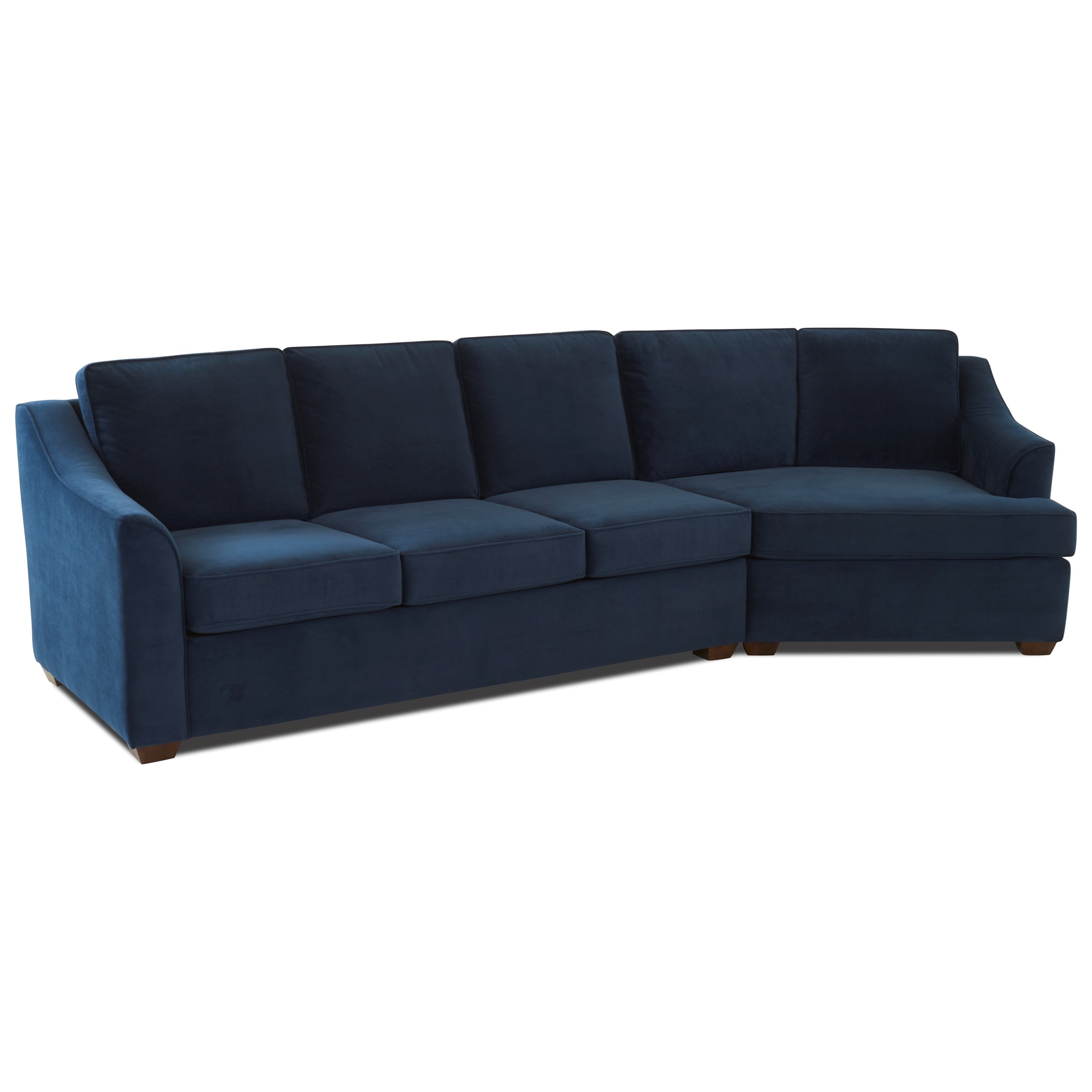 Klaussner Elle Transitional 2 Piece Sectional With Raf Cuddler