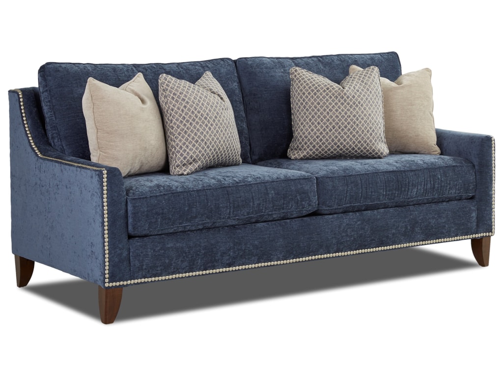 Klaussner Emmy Transitional Apartment-Sized Sofa with Nailhead ... Klaussner Emmy Transitional Apartment-Sized Sofa with Nailhead ...