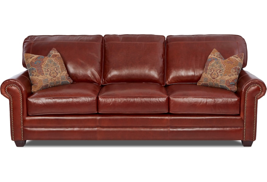 Klaussner Epic Ld51810ap S Transitional Leather Sofa With Leather Sofa