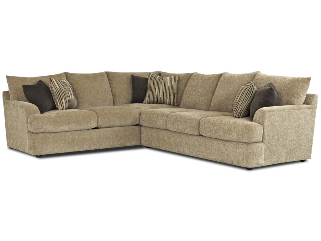 Klaussner Findley Contemporary L Shaped Sectional Sofa Olinde S Klaussner Findley Sectional
