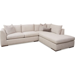 Klaussner Flagler Contemporary 2 Piece Chaise Sofa With Raf Sofa