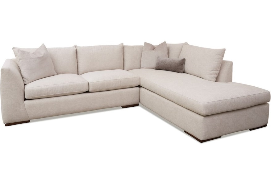 Klaussner Flagler D38000L LS+R SCHS-Lynn Stone Contemporary 2-Piece Chaise Sofa with RAF Sofa Chaise | Pilgrim Furniture City | Sectional Sofas