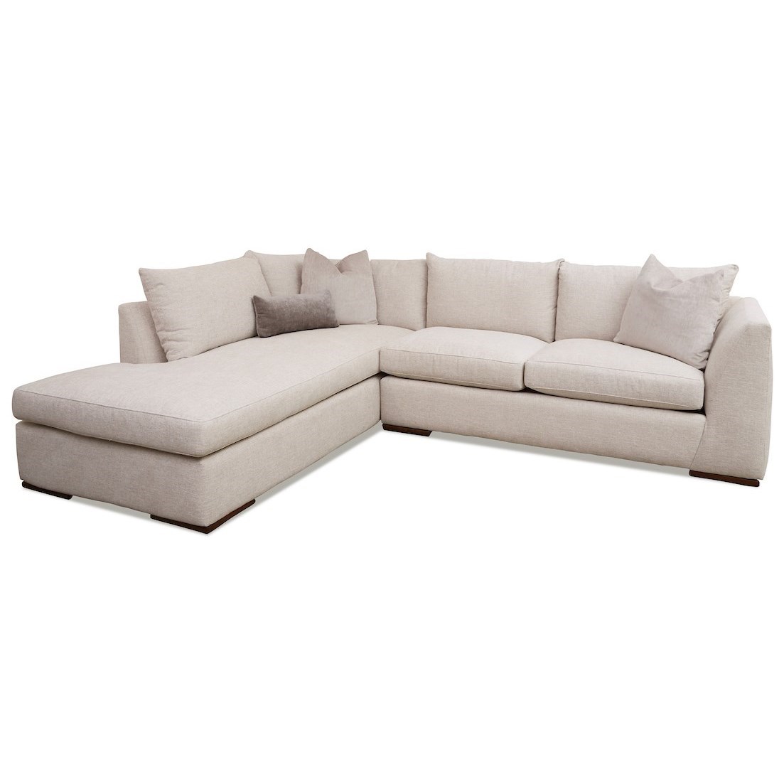Klaussner Flagler Contemporary 2 Piece Chaise Sofa With Laf Sofa