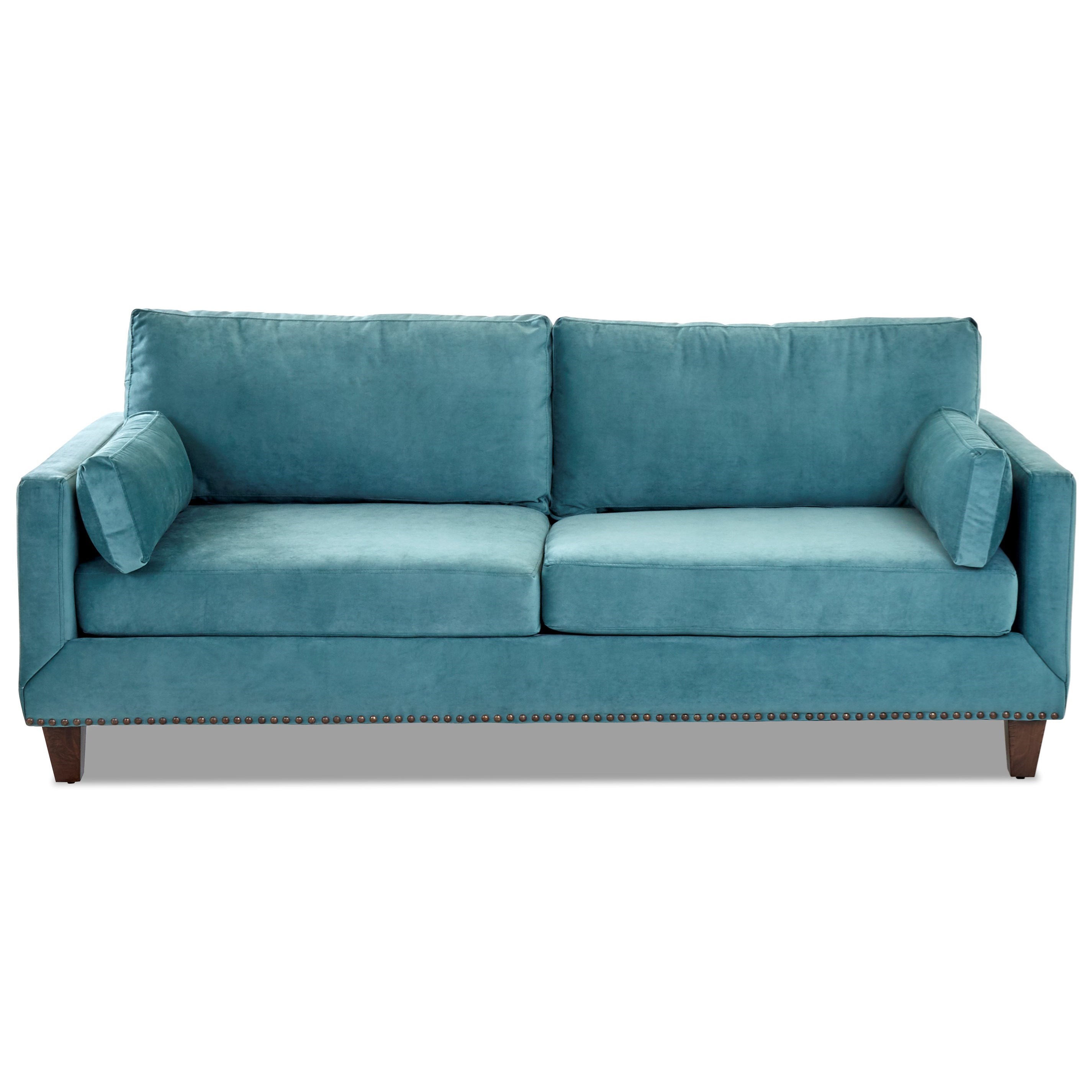 Klaussner Flanders Sofa With Nailhead Trim And Tapered Feet