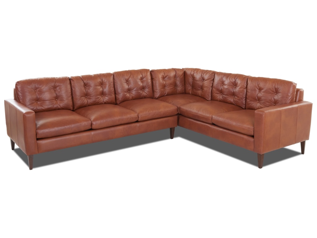 Klaussner Florence Mid Century Modern Sectional Sofa With Right Arm Klaussner Florencesectional Sofa