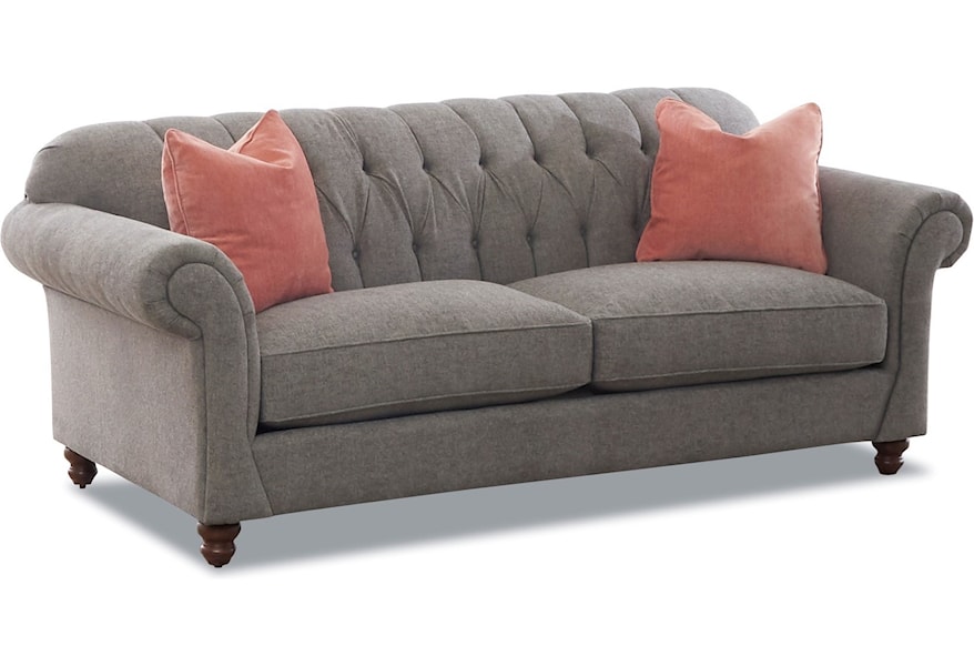 Klaussner Flynn Traditional Sofa With Button Tufted Back