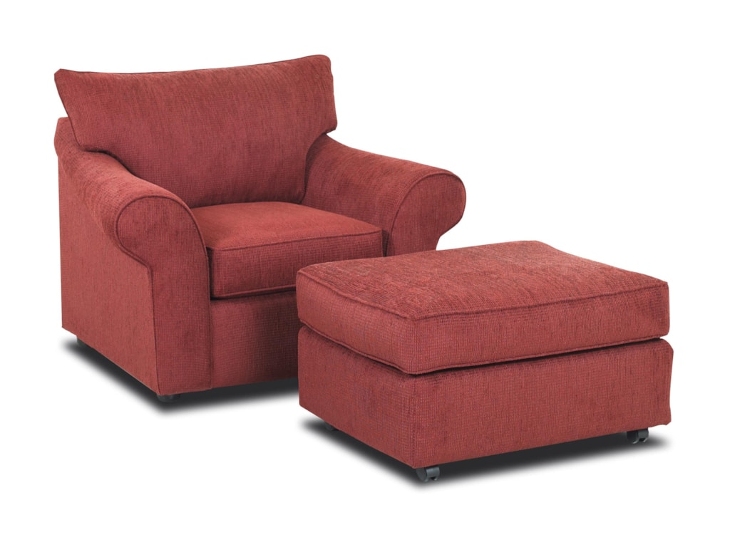 Klaussner FolioChair and Ottoman Set