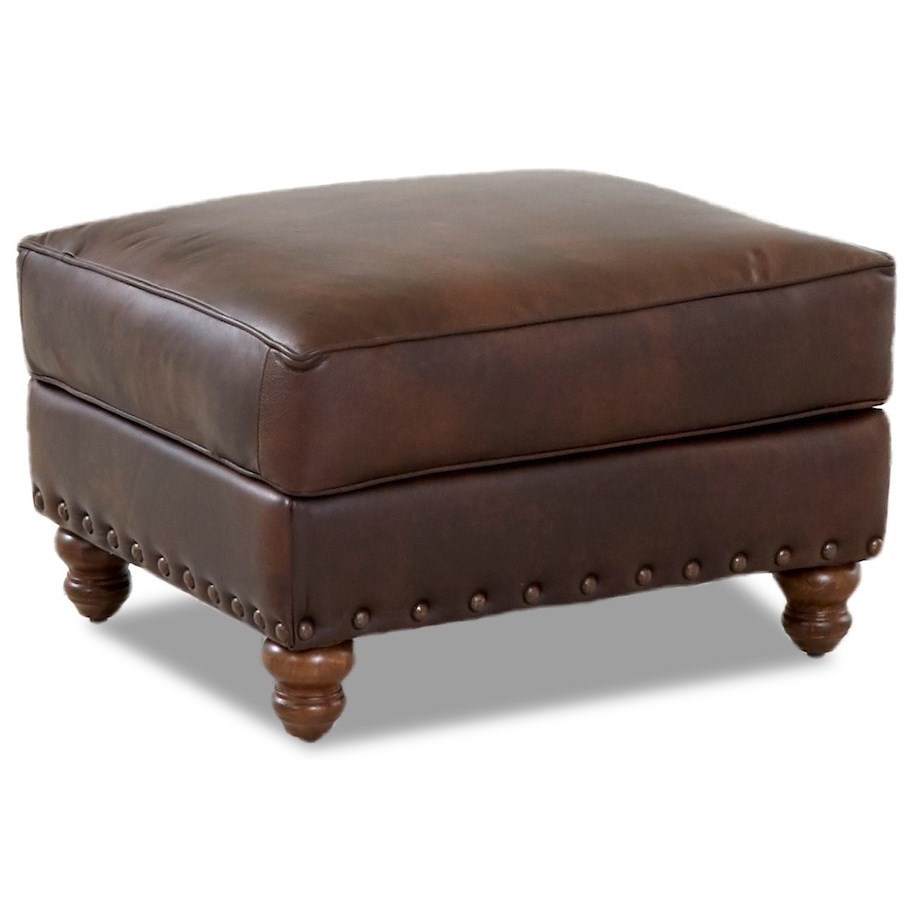 Klaussner Fremont Ld30410 Otto Traditional Leather Ottoman With