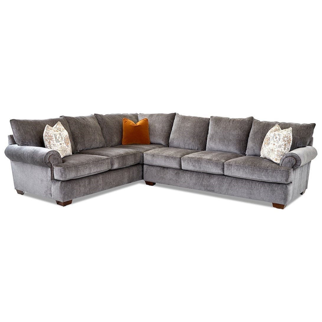 Klaussner Ginger Traditional 5 Seat Sectional Sofa With Raf Sofa Value City Furniture Sectional Sofas