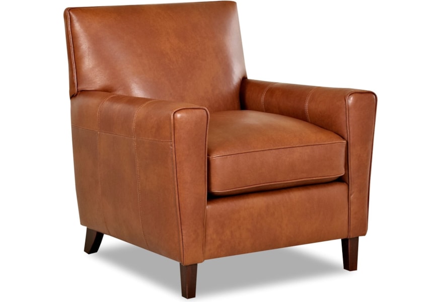 Klaussner Gol Lt8800 C Leather Chair With Exposed Wood Legs Efo Furniture Outlet Upholstered Chairs Klaussner Gol Lt8800 C Leather Chair
