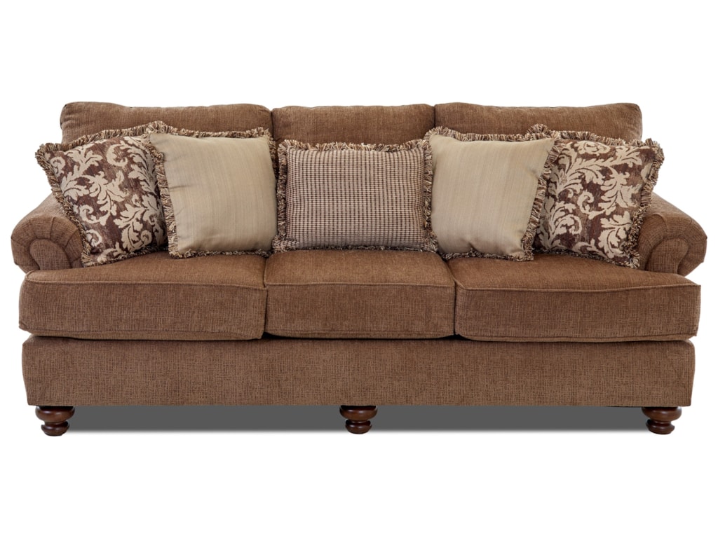 Klaussner Greenvale Traditional Stationary Sofa With Rolled Arms And Klaussner Greenvaletraditional Stationary Sofa