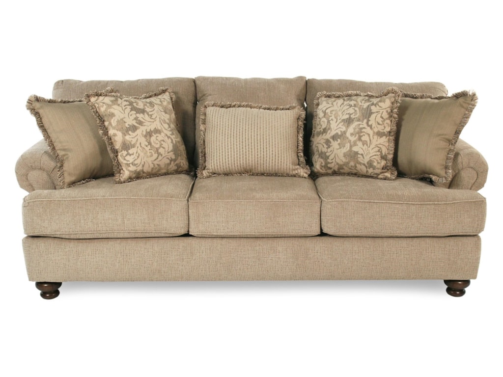 Ibiza Traditional Stationary Sofa With Rolled Arms And Bun Feet By Simple Elegance At Rotmans