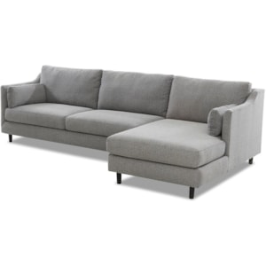 Klaussner Harlow 3 Seat Contemporary Modular Chaise Sofa With Raf