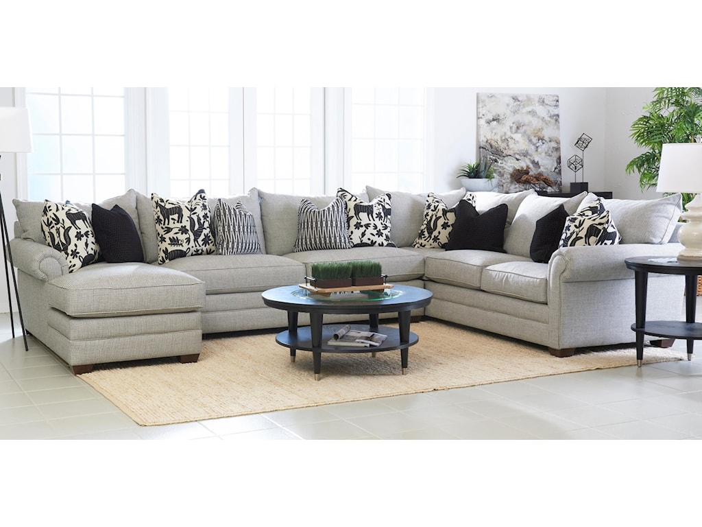 Klaussner Huntley Four Piece Sectional Sofa With LAF Chaise Value