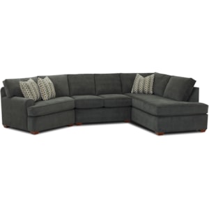 Klaussner Hybrid Sectional Sofa With Right Facing Sofa Chaise Northeast Factory Direct Sectional Sofas