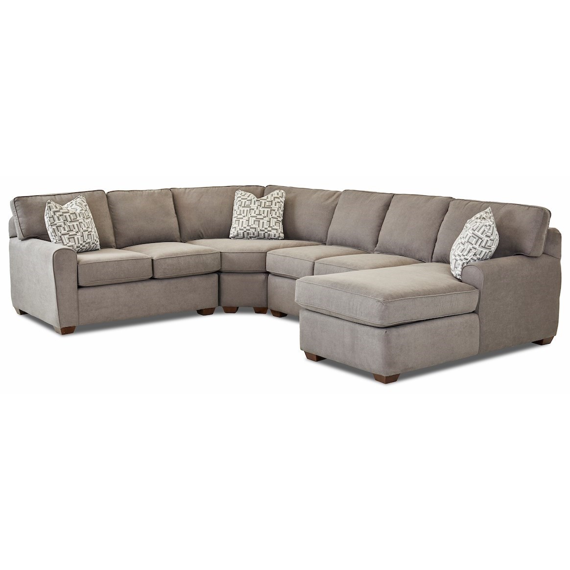 Klaussner Hybrid Four Piece Sectional Sofa With Right Facing
