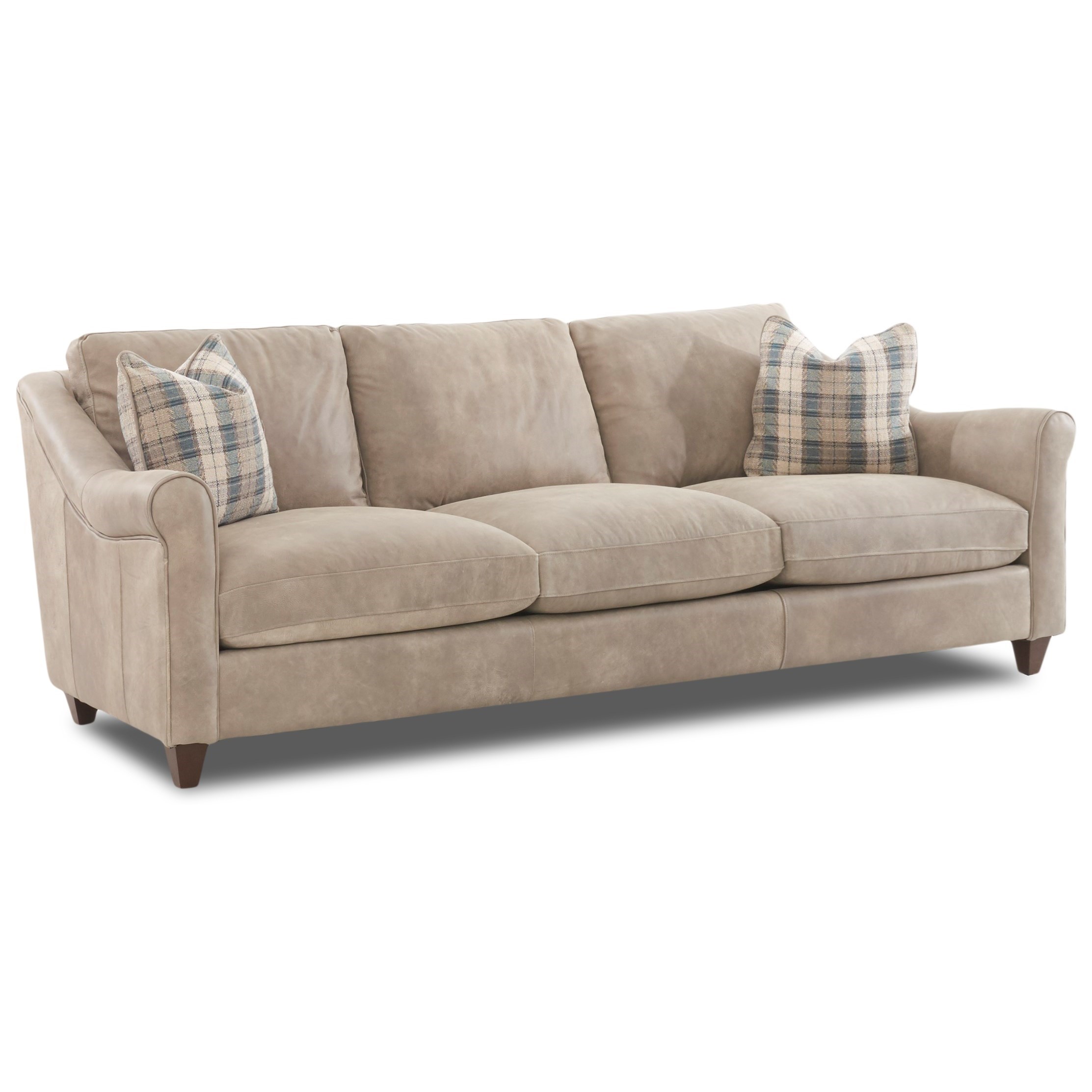 Klaussner Isabella Transitional Sofa With Rolled Arms And