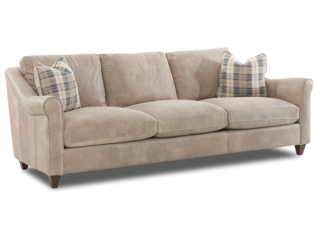 Klaussner Isabella Transitional Sofa With Rolled Arms And