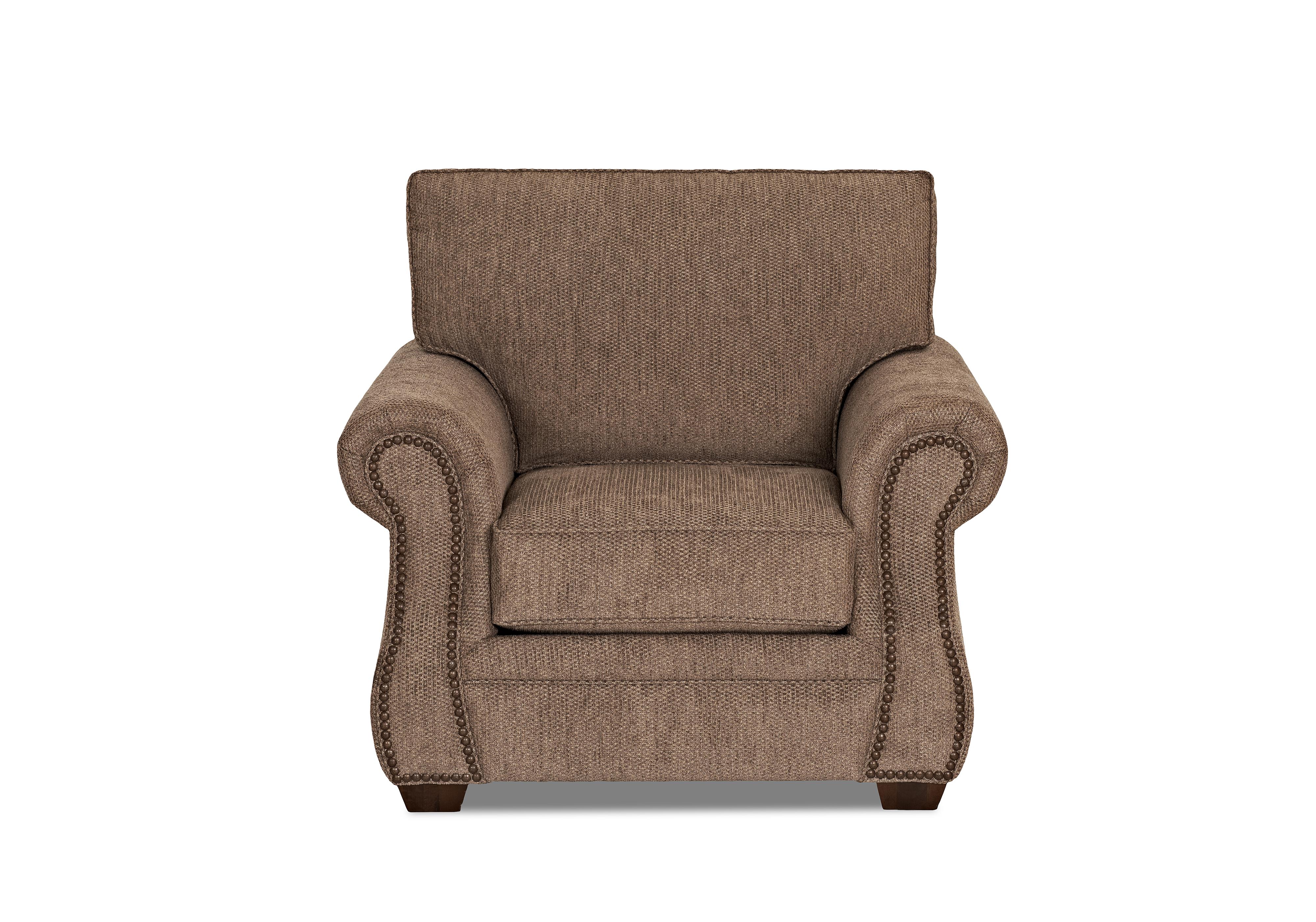 Klaussner Jasper K12310 C Traditional Chair With Rolled Arms And Nailhead Trim Hudson S Furniture Upholstered Chairs