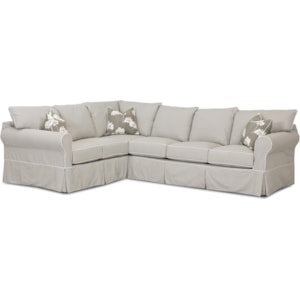 Klaussner Jenny Transitional 2 Piece Sectional Sofa Suburban