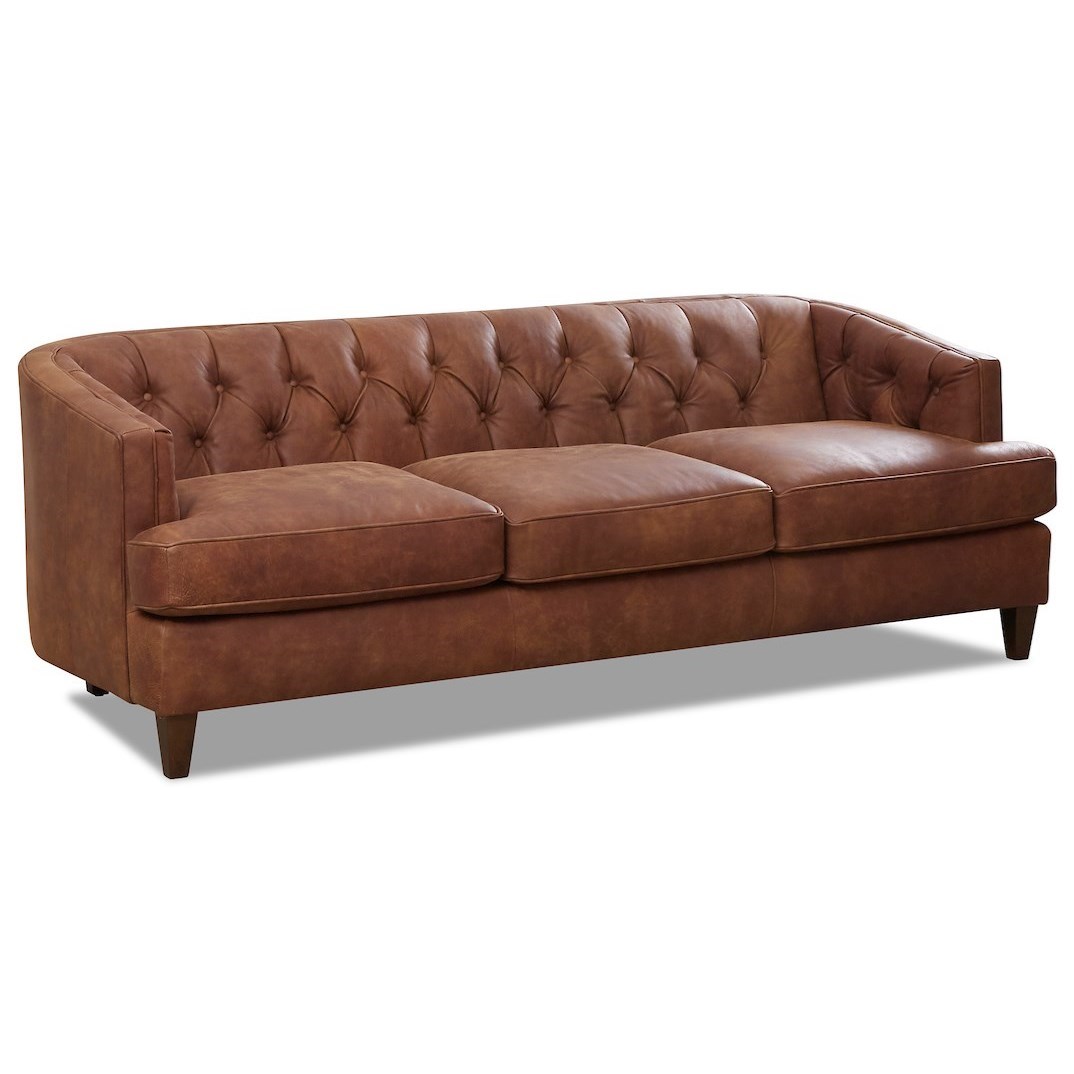 Klaussner Kimbal Tufted Contemporary Leather Sofa Value City