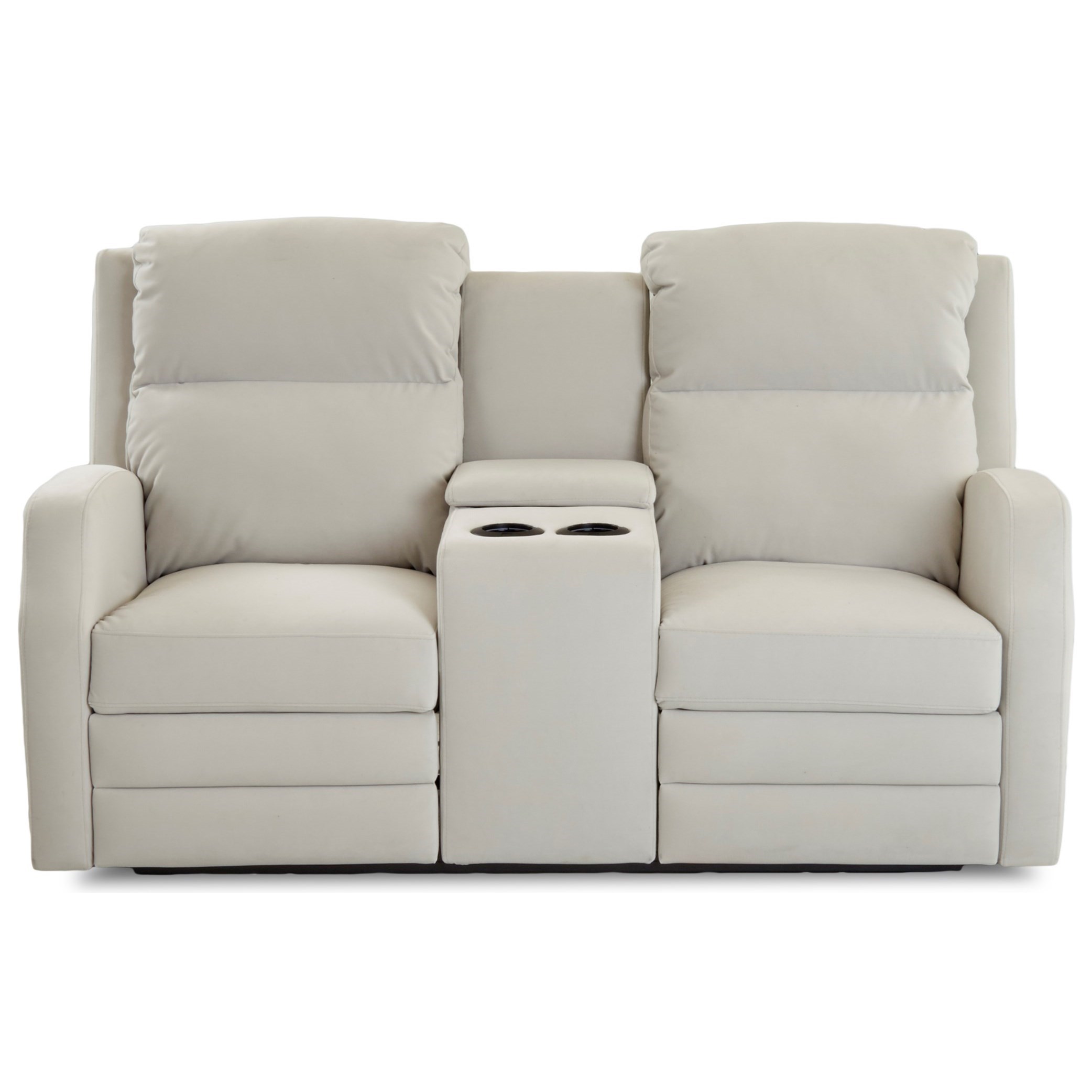 Kamiah Power Console Reclining Loveseat With Usb Charging Ports And Power Headrests Lumbar By Klaussner At Dunk Bright Furniture