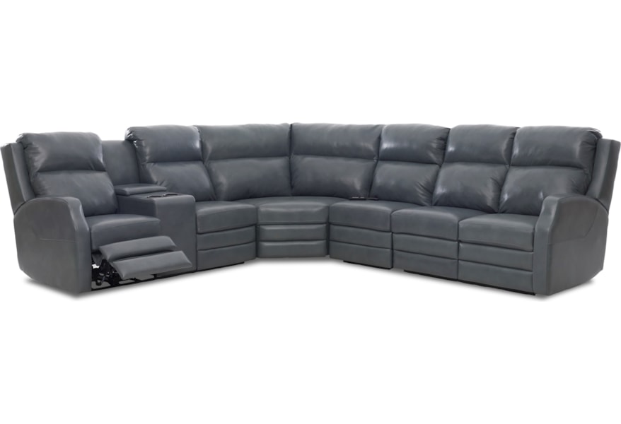 Kamiah Four Seat Power Reclining Sectional Sofa With Cupholder Storage Console And Usb Charging Ports By Klaussner At Northeast Factory Direct Kamiah Four Seat Power Reclining Sectional Sofa With Cupholder Storage Console And Usb Charging Ports By Klaussner At Northeast Factory Direct
