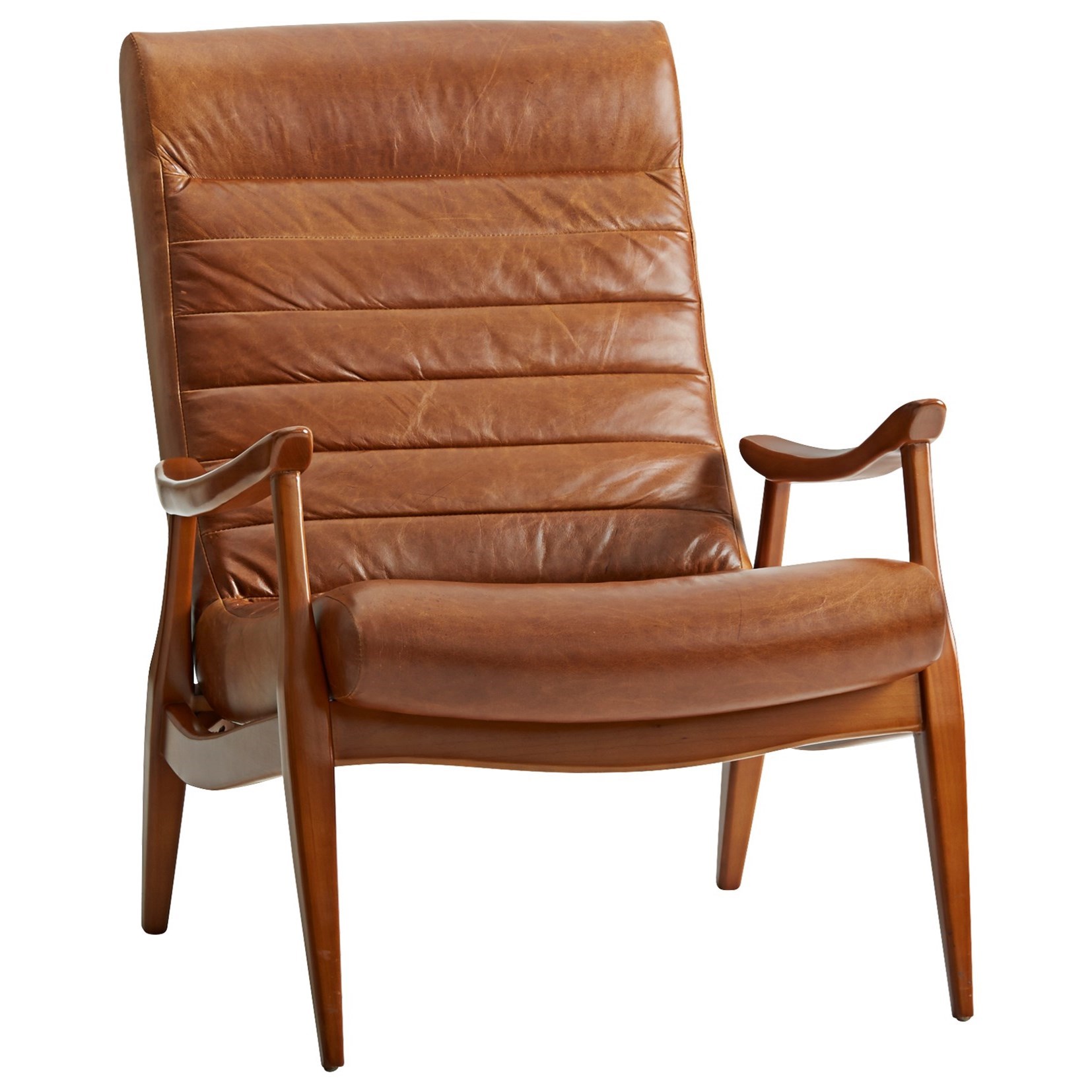 Klaussner Chairs And Accents L3100 Oc Hans Mid Century Modern Chair With Scandinavian Style Exposed Wood Hudson S Furniture Exposed Wood Chairs Handsome leather desk or occasional chair in camel leather. chairs and accents hans chair