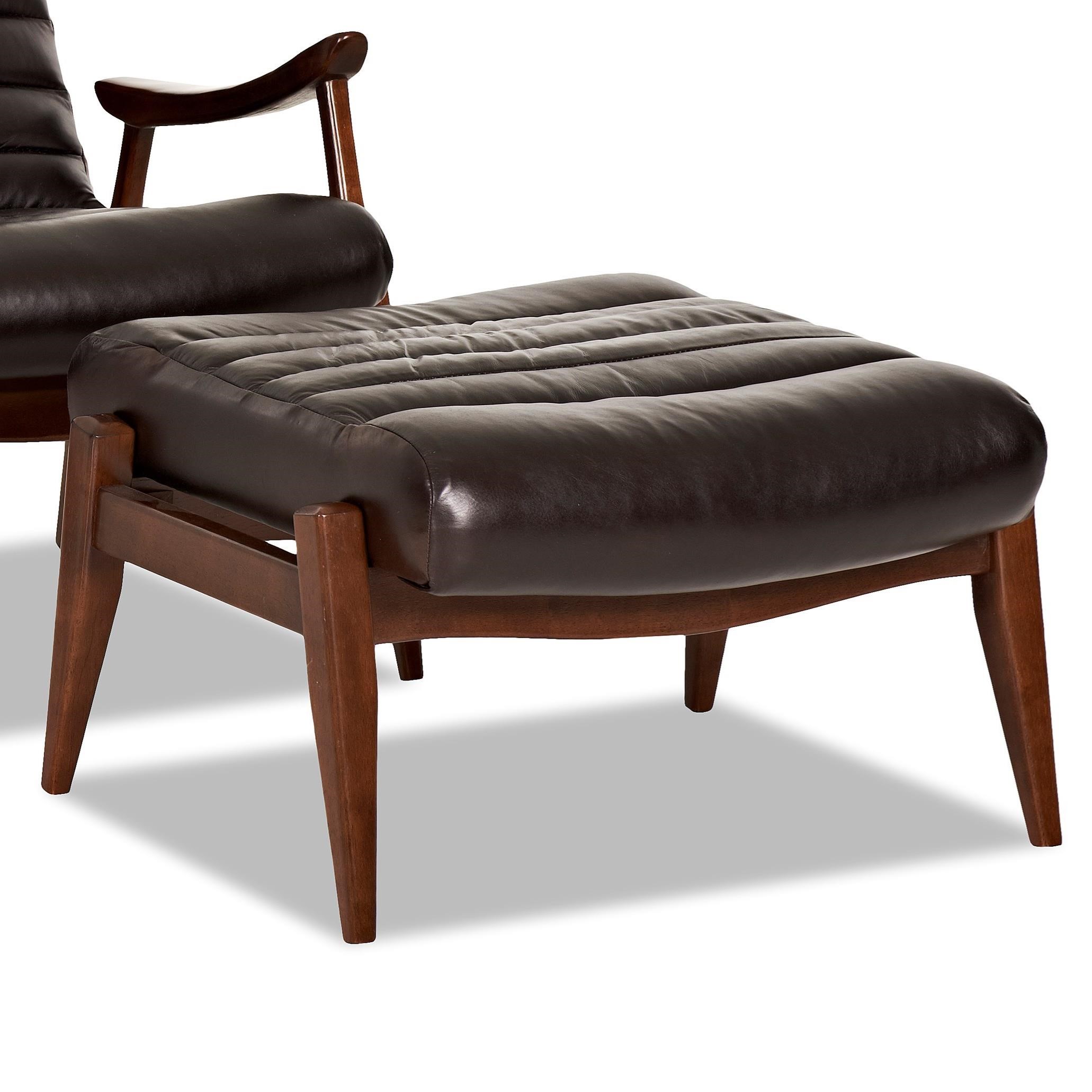 Klaussner Chairs And Accents Hans Mid Century Modern Ottoman With Scandinavian Style Exposed Wood Johnny Janosik Exposed Wood Chairs