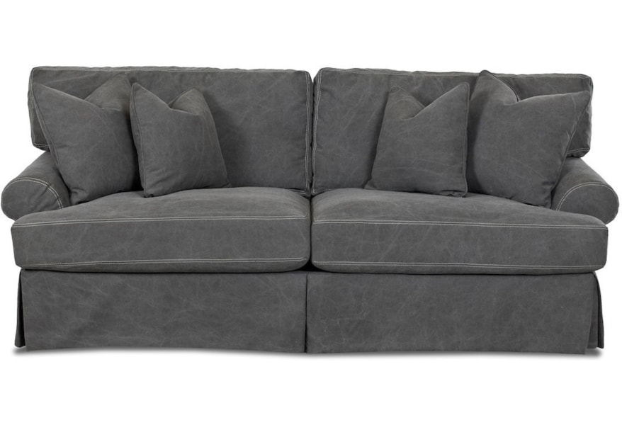 Klaussner Lahoya D28190 Eqsl Slipcover Enso Memory Foam Sleeper Sofa With Decorative Stitching Catalog Outlet Sleeper Sofas