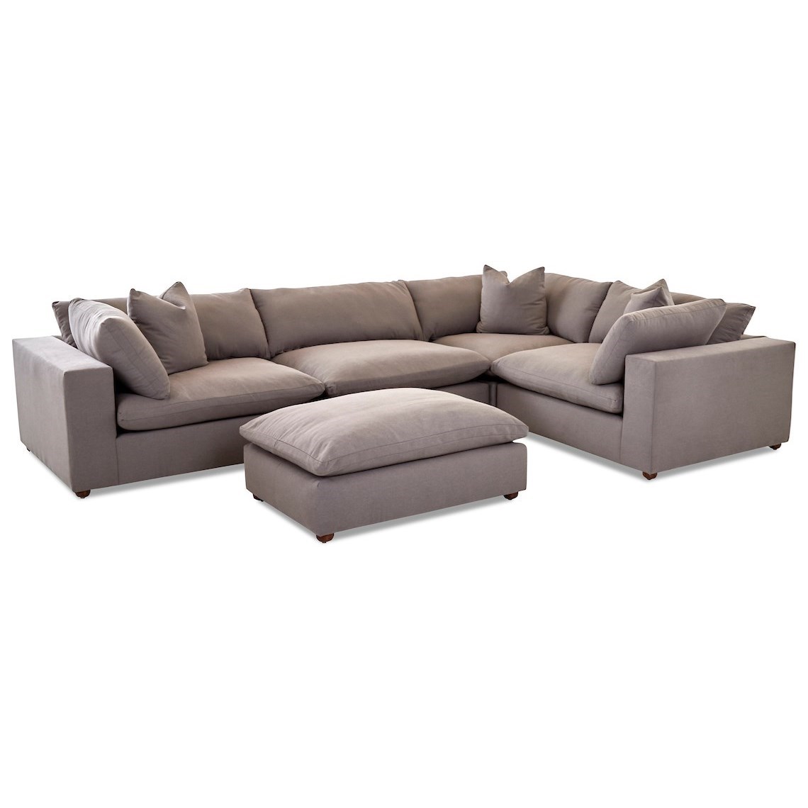 Klaussner Lenny Contemporary 4 Piece Sectional Sofa Suburban