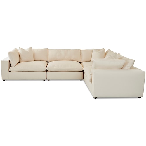 Klaussner Lenny Contemporary 4 Piece Sectional Sofa Powell S Klaussner Lenny Contemporary 4 Piece Sectional Sofa