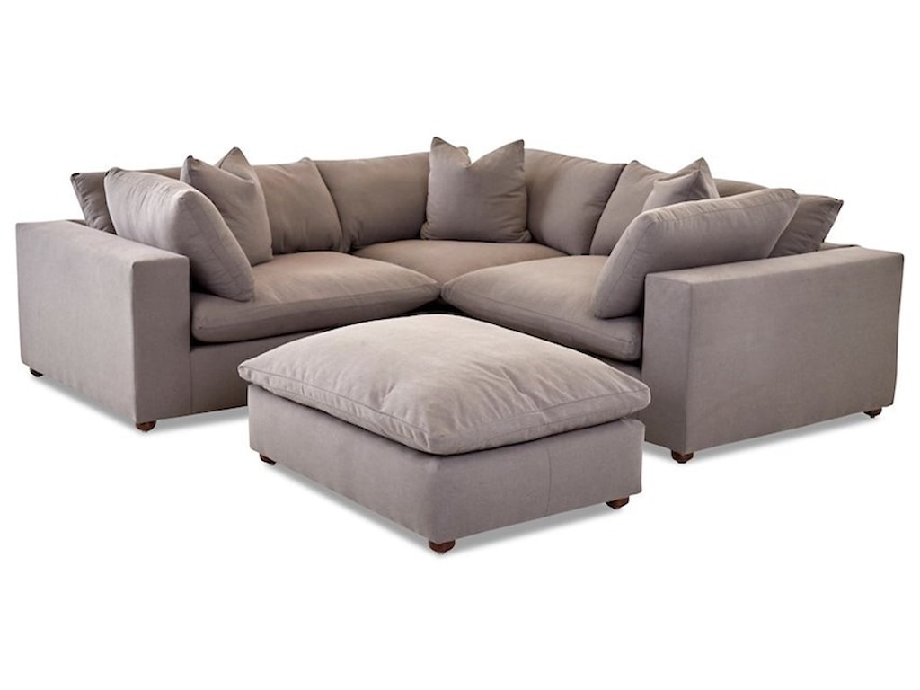 Klaussner Lenny 2 Seat Modular Sectional Sofa With Deep Seats Seat Modular Sectional Sofa