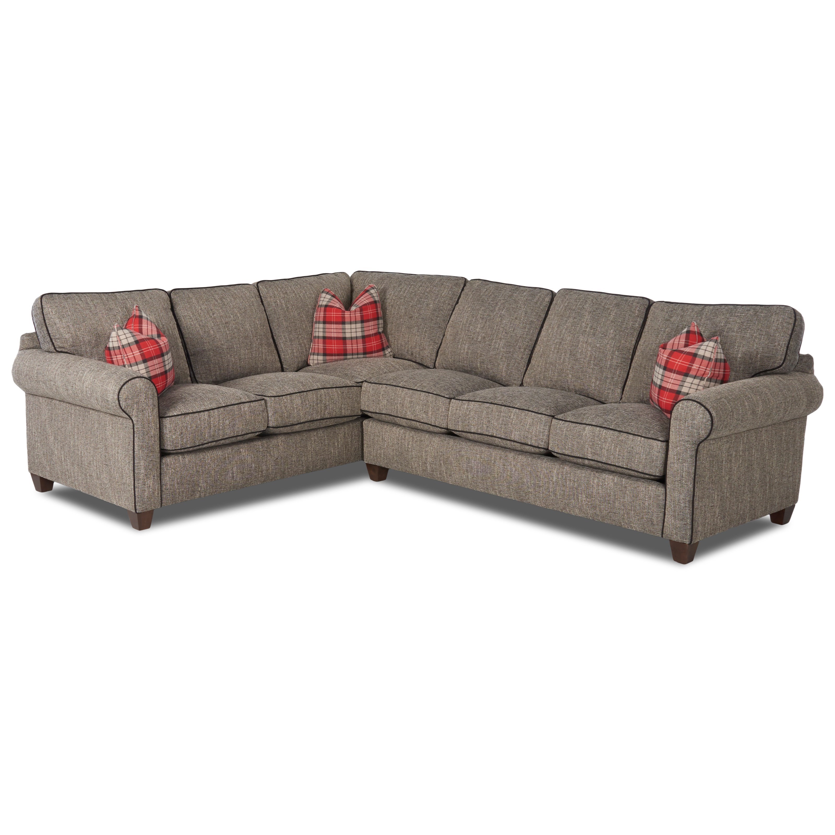 Klaussner Lillington Transitional 2 Piece Sectional Sofa With Down