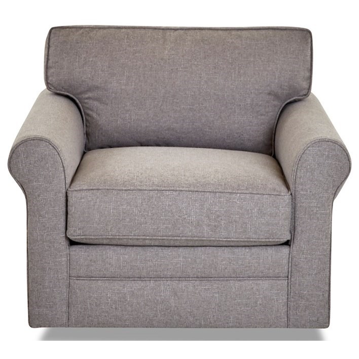 Klaussner Living Your Way Casual Swivel Chair Sock Rolled Arms