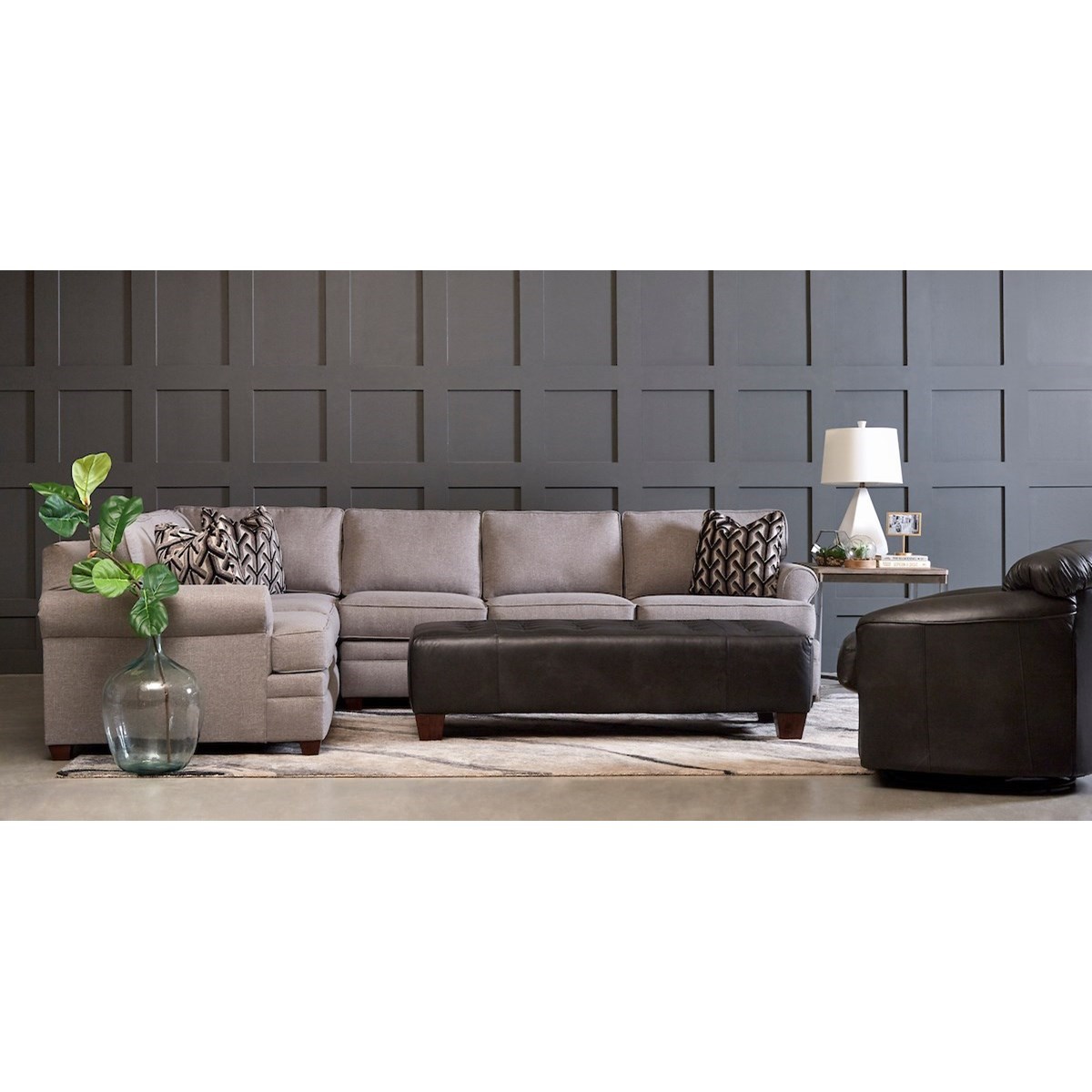 Klaussner Living Your Way Casual 2 Piece Sectional Sofa With Raf