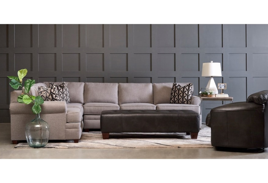 Klaussner Living Your Way Casual 2 Piece Sectional Sofa With Raf