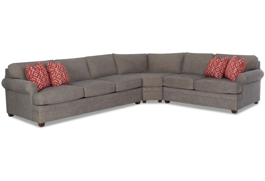 Klaussner Living Your Way Casual 3 Piece Sectional Sofa With Laf
