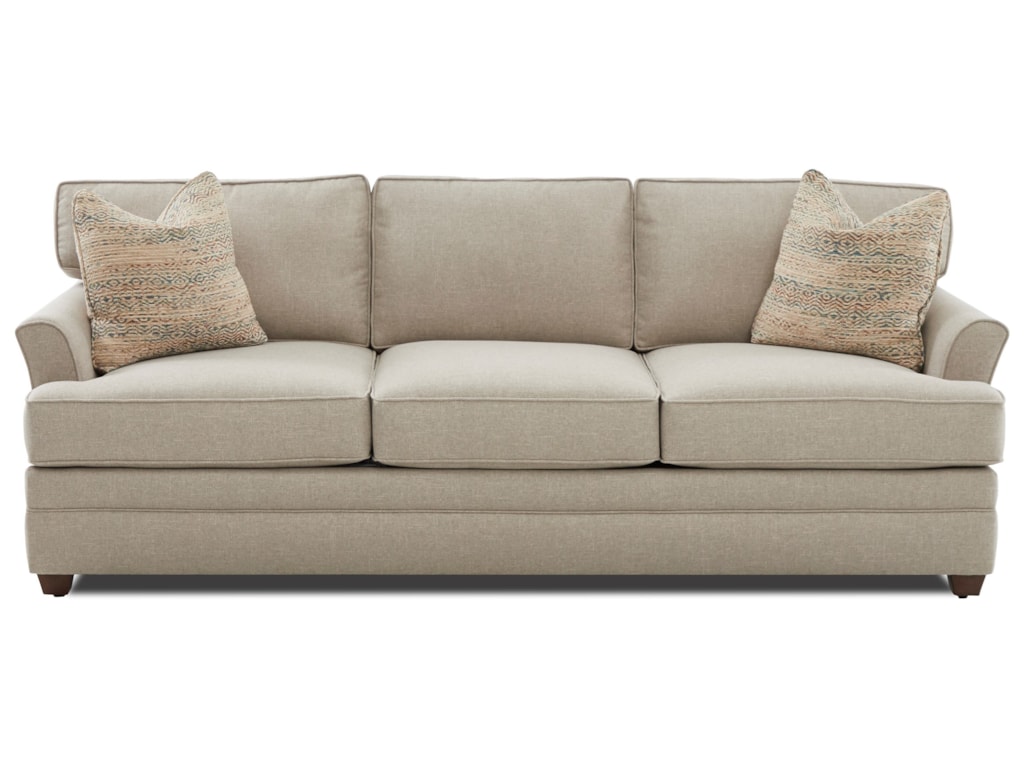 Living Your Way Transitional Flared Arm Sofa With Air Coil Mattress