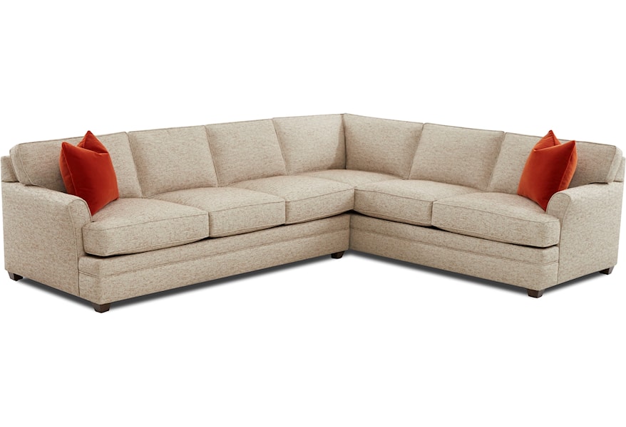 Klaussner Living Your Way Transitional Flare Arm 2 Piece Sectional