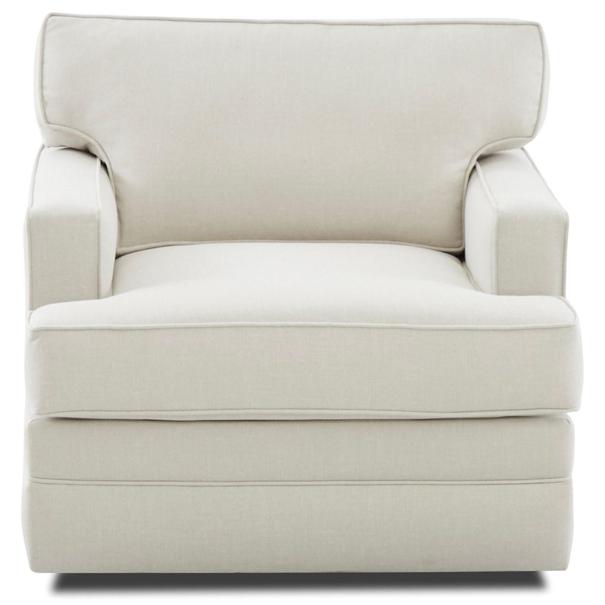 Klaussner Living Your Way K8322 Swvl Contemporary Swivel Chair With Track Arms Lapeer Furniture Mattress Center Upholstered Chairs