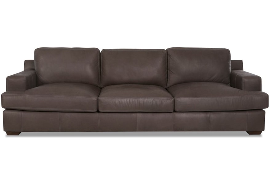Klaussner Lyon Ld27300 Xs Contemporary Extra Large Leather Sofa Extra Large Leather Sofa