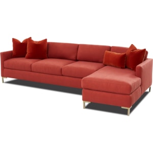 Klaussner Marisol Contemporary 4 Seat Sectional Sofa With Arm