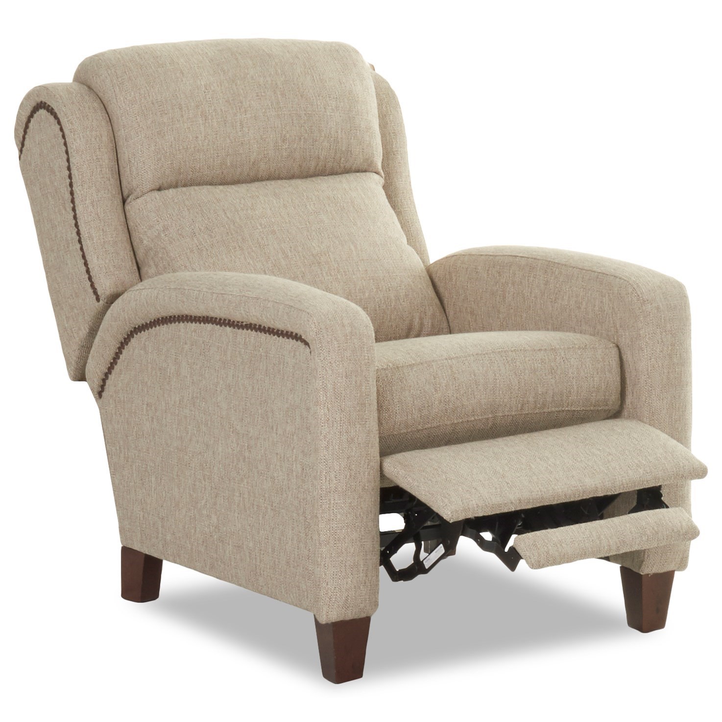 Mason Transitional Power High Leg Reclining Chair With Nailheads By Klaussner At Novello Home Furnishings